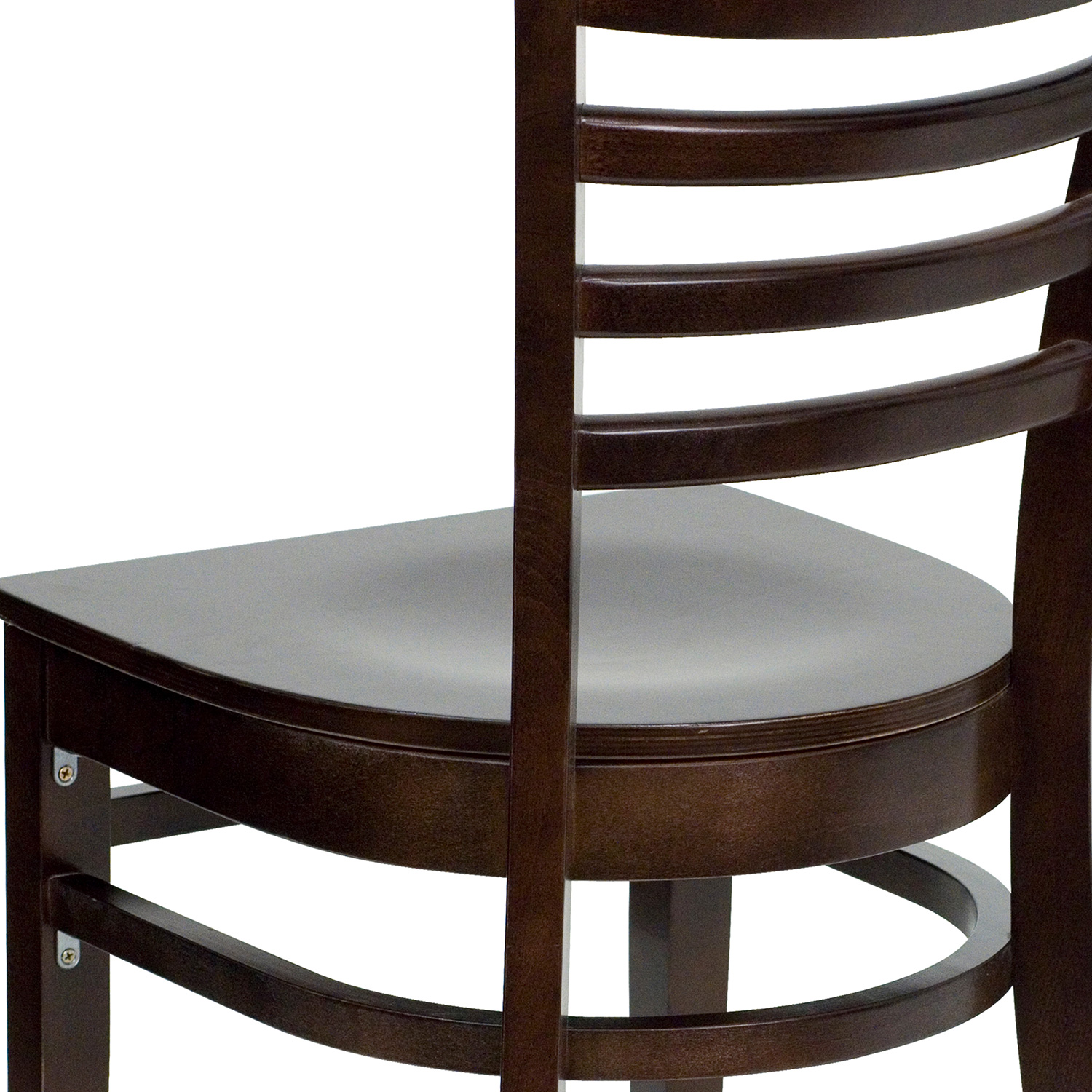 BLNK HERCULES Series Wood Ladder Back Restaurant Chair - Walnut