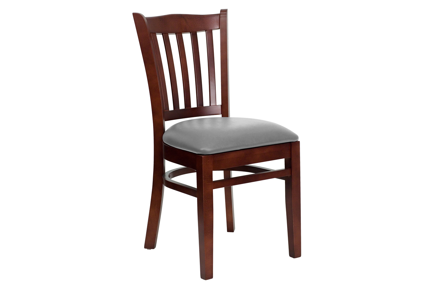BLNK - HERCULES Series Wood Vertical Slat Back Restaurant Chair with Custom Upholstered Seat