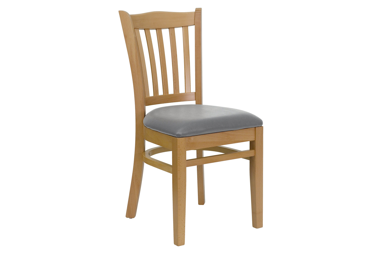 BLNK - HERCULES Series Wood Vertical Slat Back Restaurant Chair with Custom Upholstered Seat
