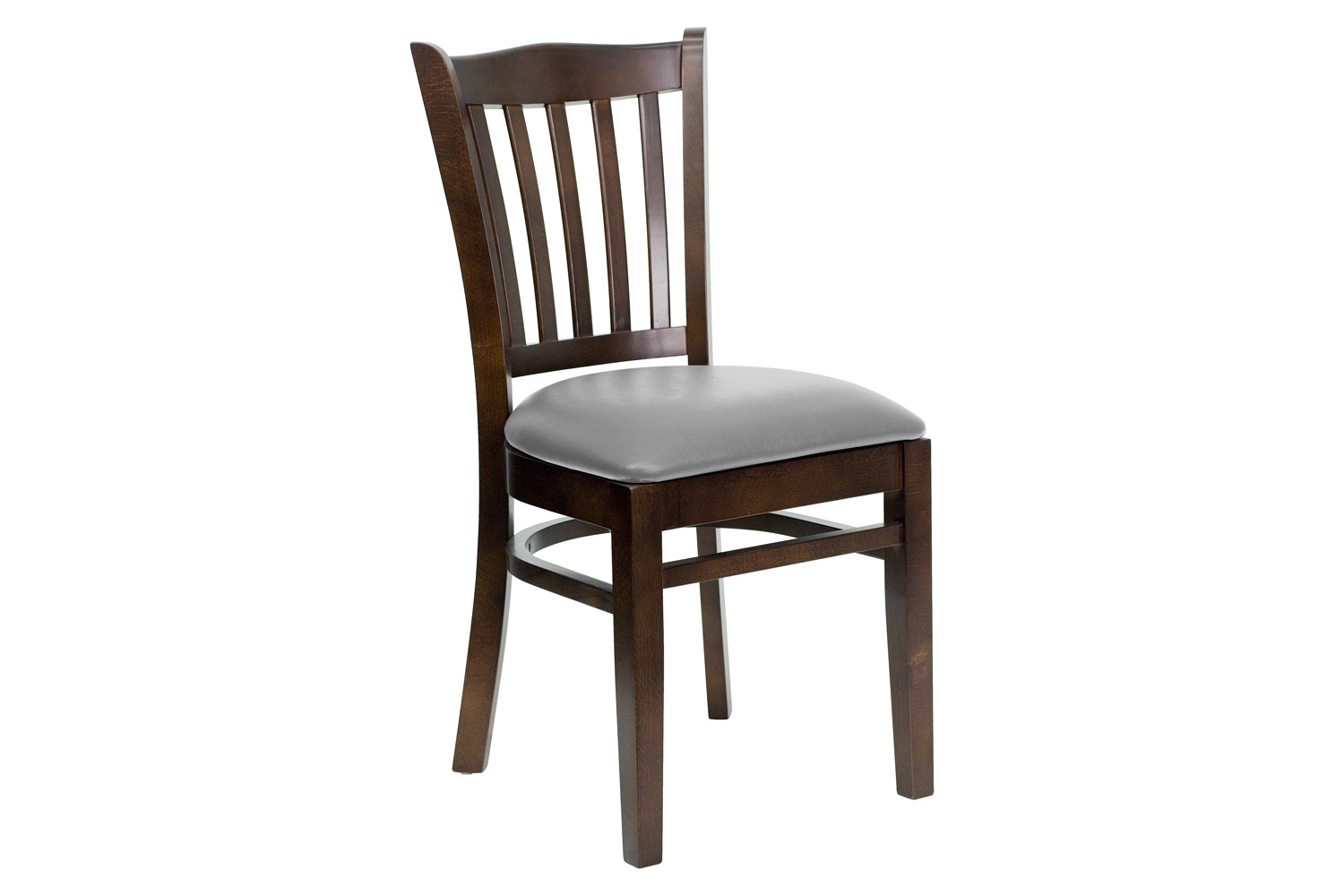 BLNK - HERCULES Series Wood Vertical Slat Back Restaurant Chair with Custom Upholstered Seat