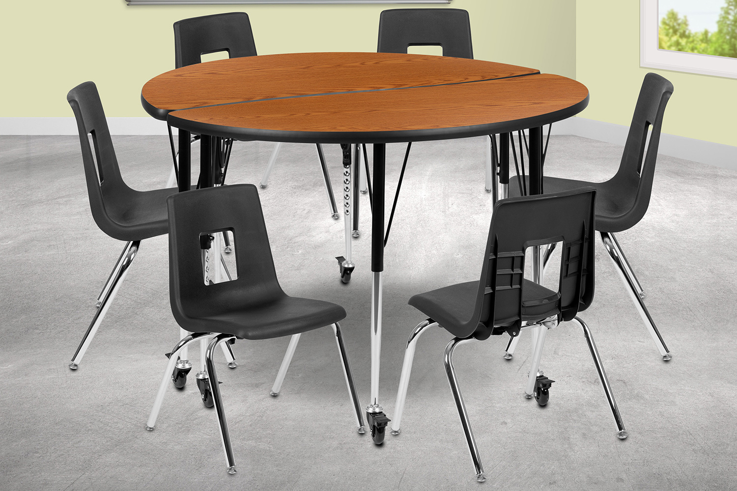BLNK - Emmy Mobile Circle Thermal Laminate Wave Flexible Activity Table Set