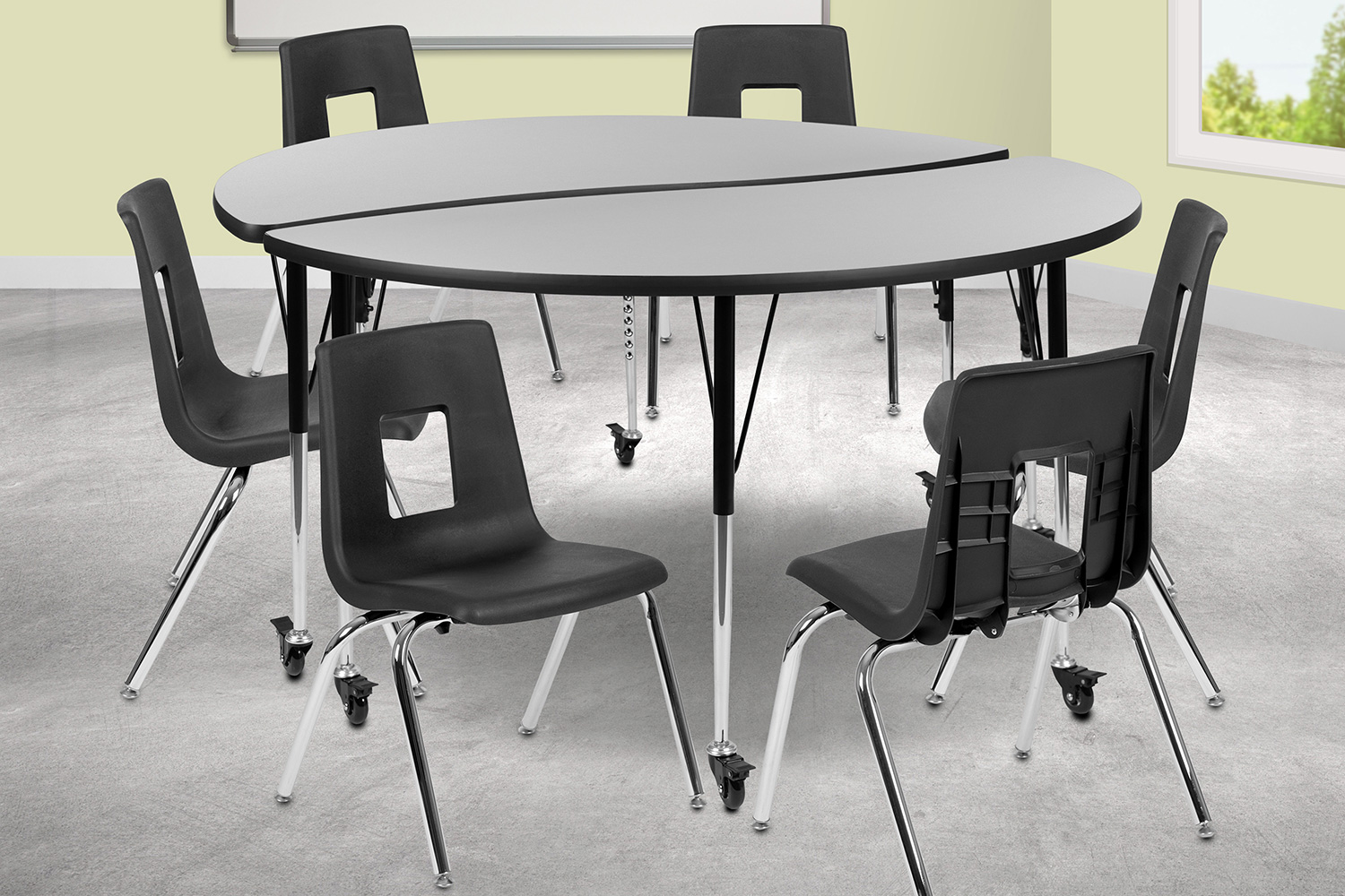 BLNK - Emmy Mobile Circle Thermal Laminate Wave Flexible Activity Table Set