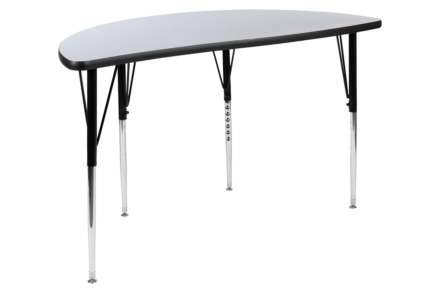 BLNK Emmy Circle Thermal Laminate Wave Flexible Activity Table Set 2 Piece - Gray, 47.5"D, with Standard Height Adjustable Legs