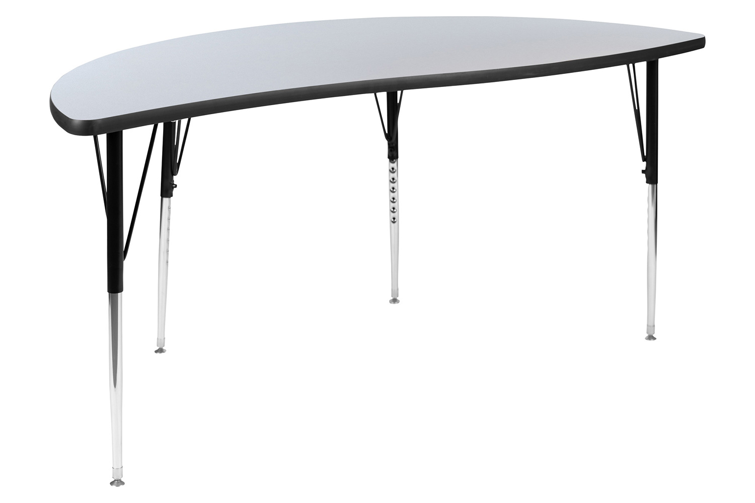 BLNK Emmy Circle Thermal Laminate Wave Flexible Activity Table Set 2 Piece - Gray, 60"D, with Standard Height Adjustable Legs