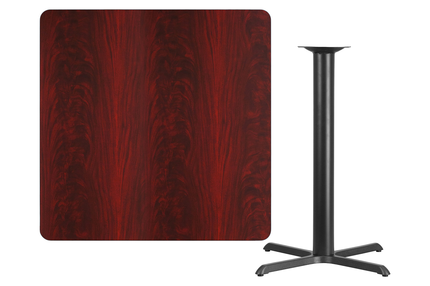 BLNK Square Bar Height Table with 33'' x 33'' Base - Mahogany, 42"W