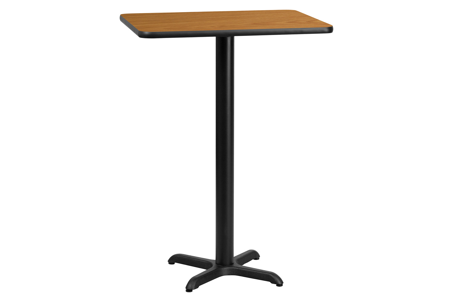 BLNK Rectangular Bar Height Table with 22'' x 22'' Base - Natural, 24"W x 30"L