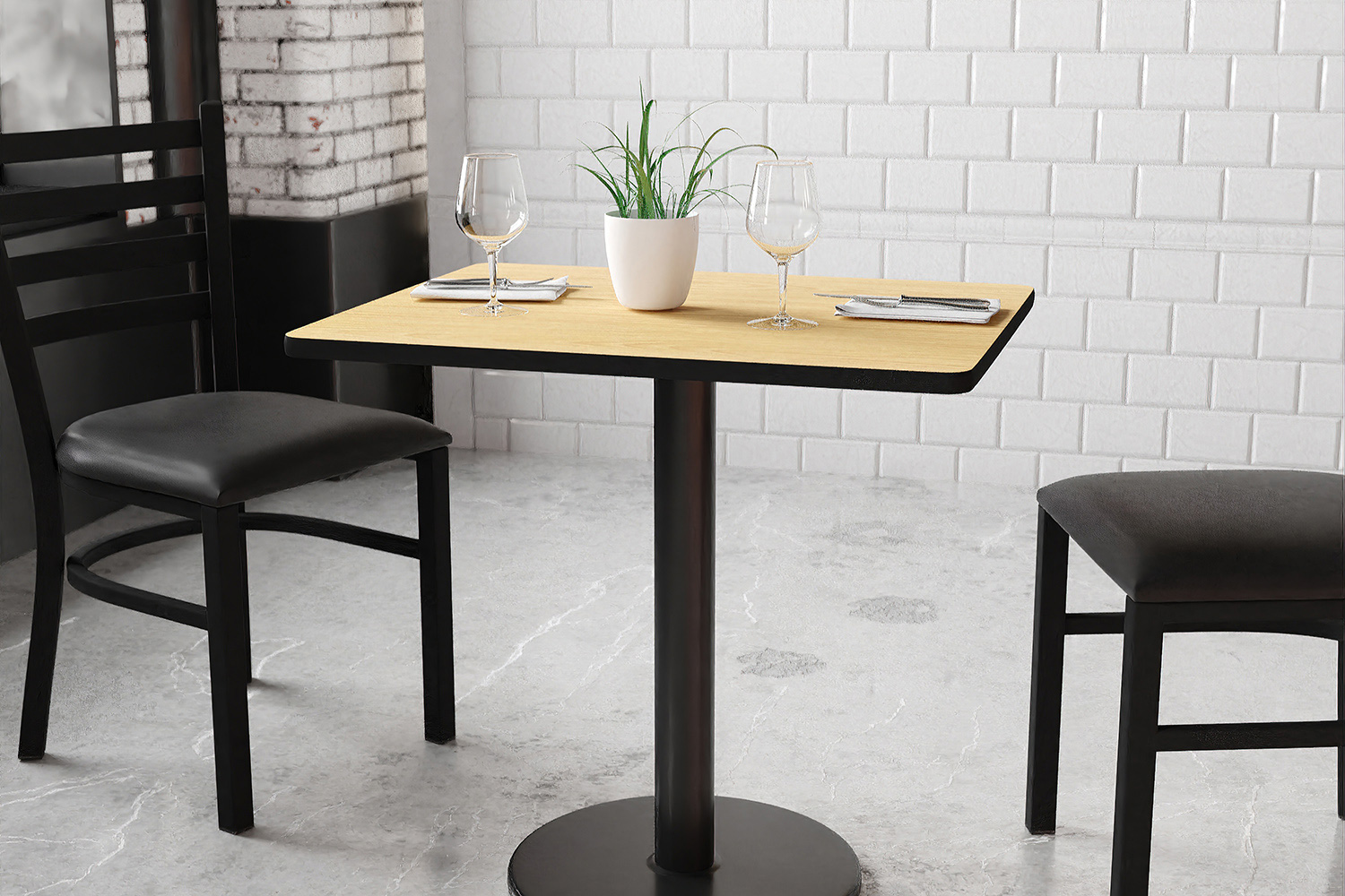 BLNK - Rectangular Table with 18'' Round Base