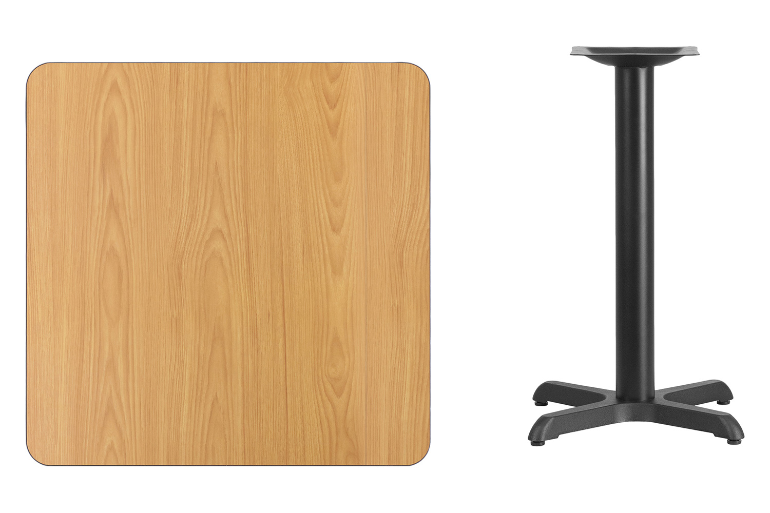 BLNK Square Table with 22'' x 22'' Base - Natural, 30"W