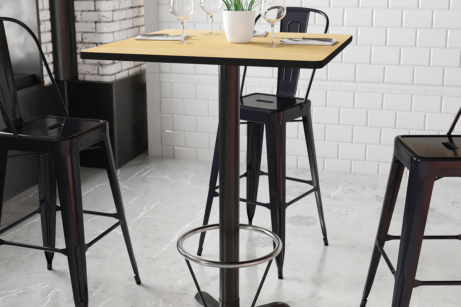 BLNK - Square Bar Height Table with 22'' x 22'' Base