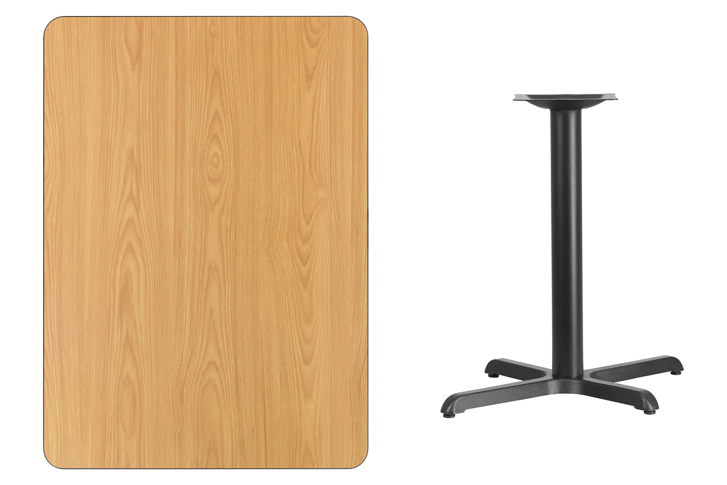 BLNK Rectangular Table with 23.5'' x 29.5'' Base - Natural, 30"W x 42"L