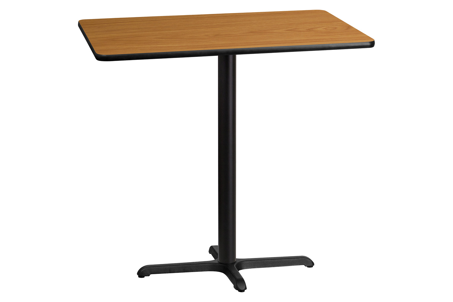 BLNK Rectangular Bar Height Table with 23.5'' x 29.5'' Base - Natural, 30"W x 42"L