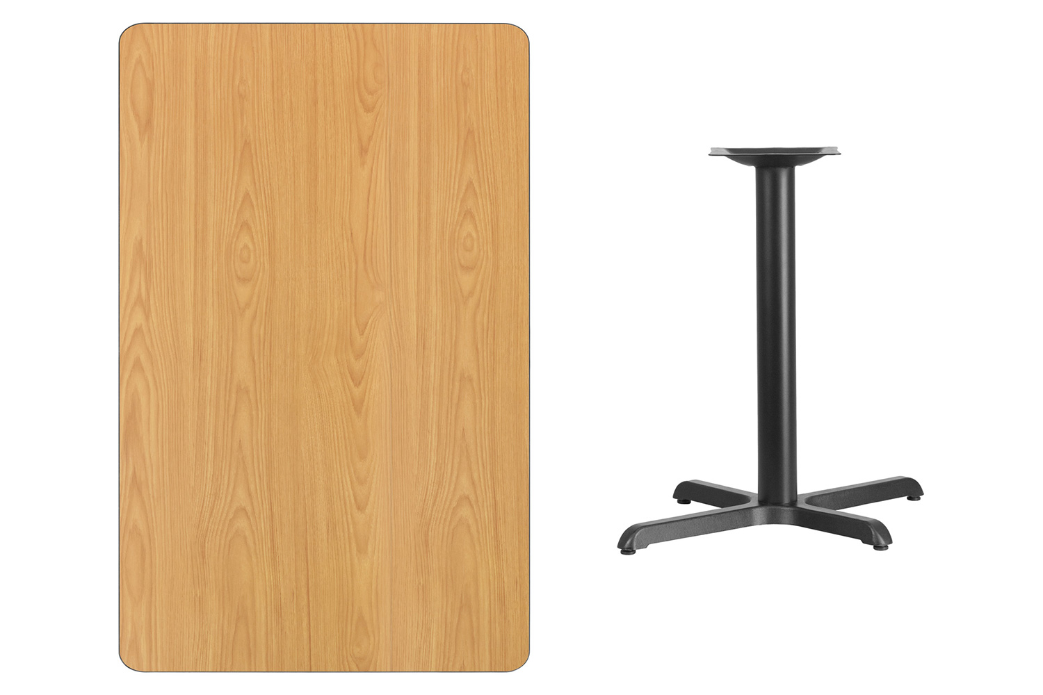 BLNK Rectangular Table with 23.5'' x 29.5'' Base - Natural, 30"W x 48"L