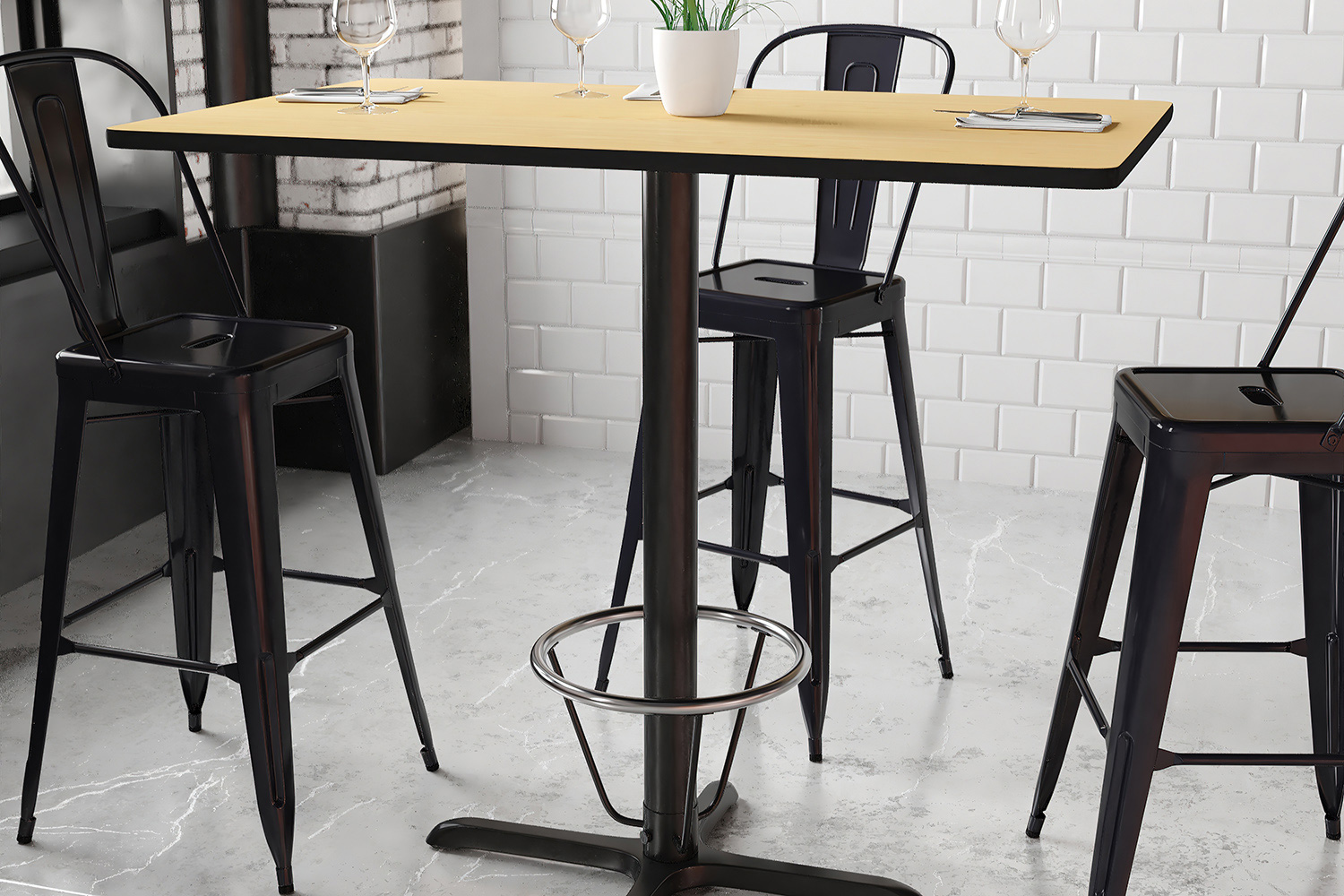 BLNK - Rectangular Bar Height Table with 23.5'' x 29.5'' Base
