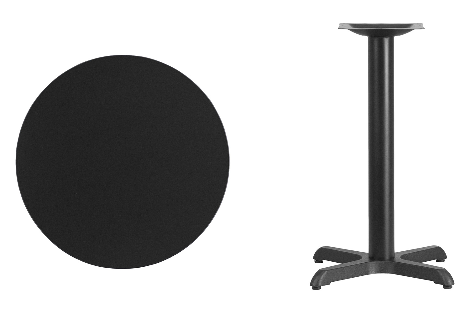 BLNK Round Table with 22'' x 22'' Base - Black, 24"D