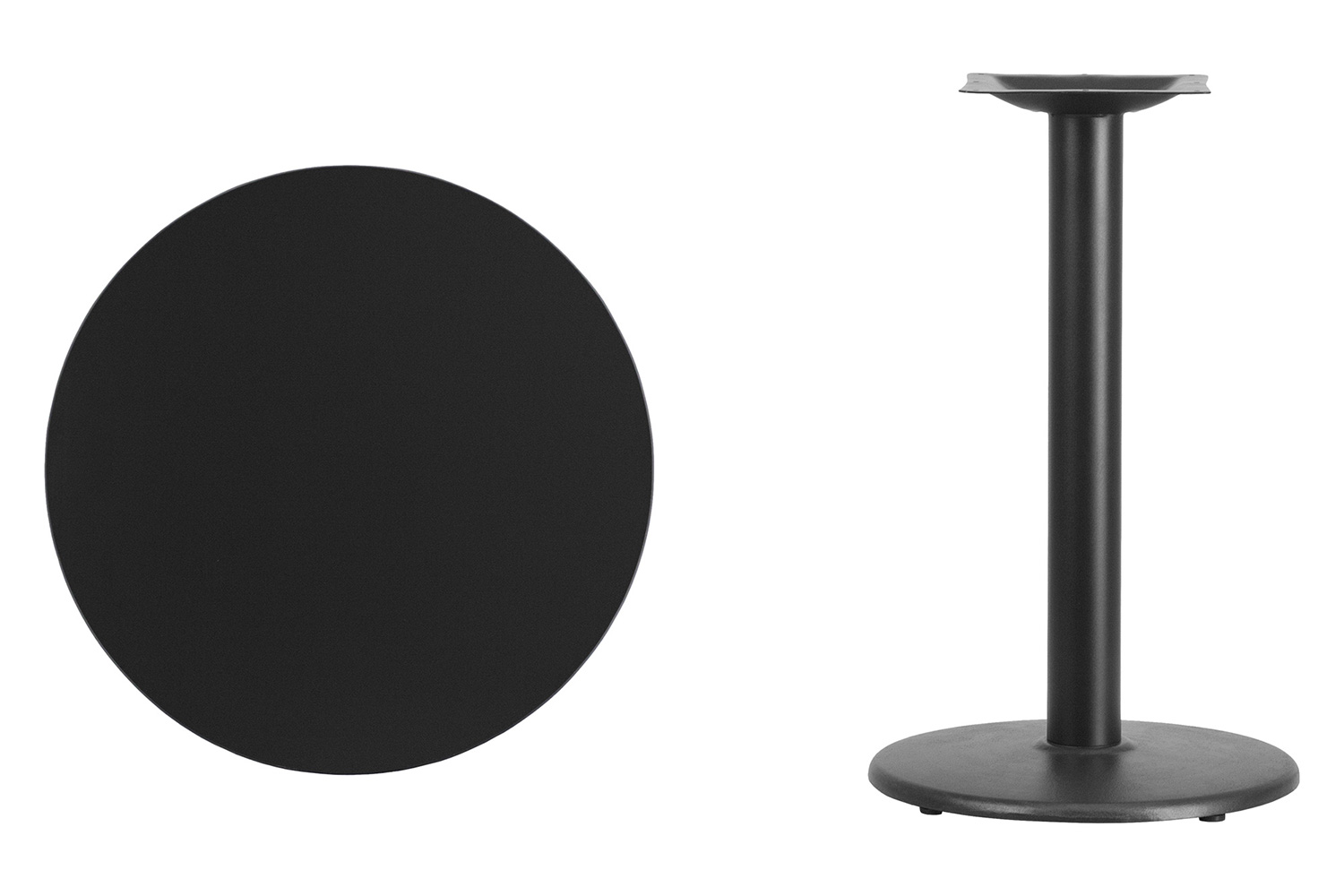 BLNK Round Table with 18'' Round Base - Black, 24"D
