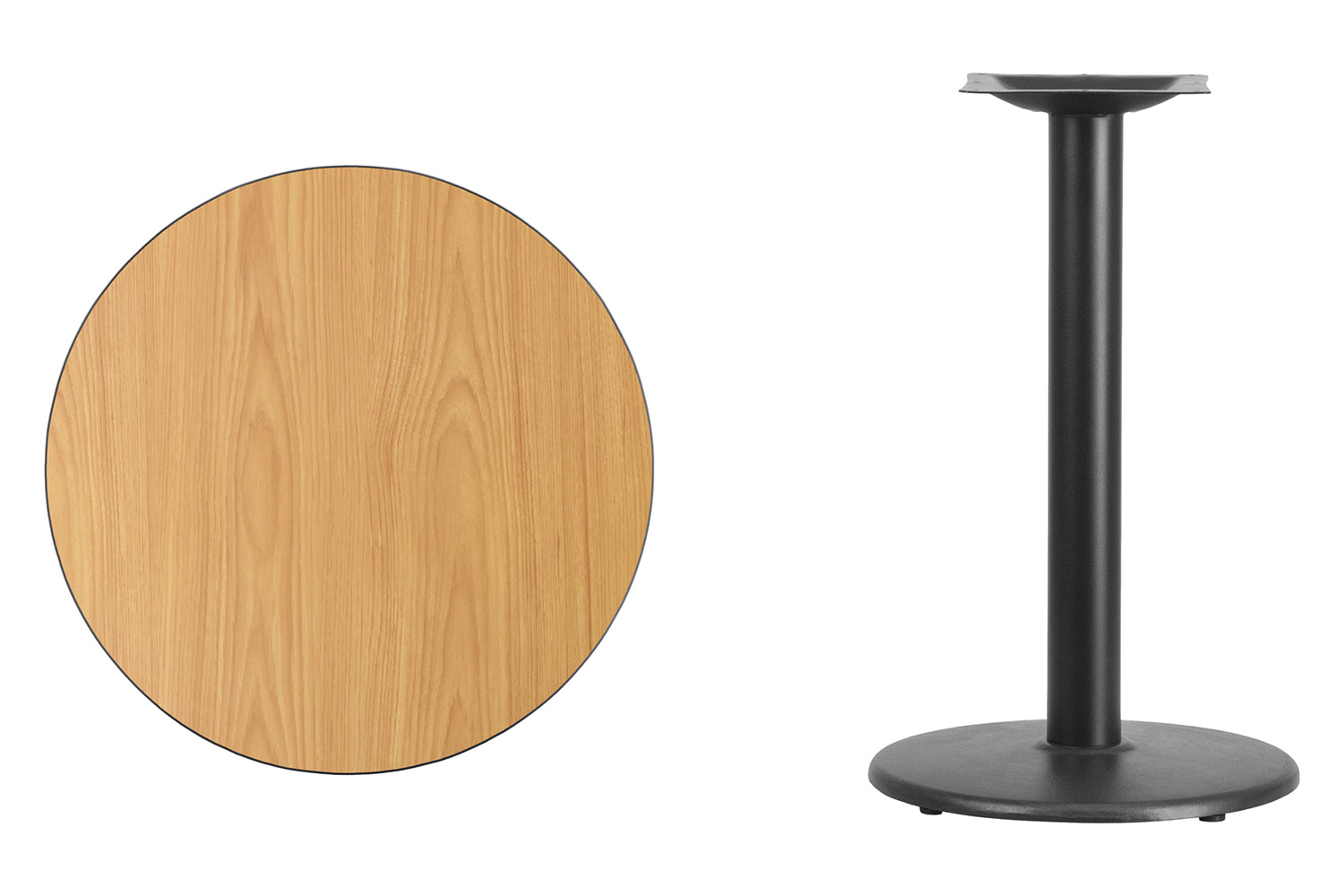BLNK Round Table with 18'' Round Base - Natural, 24"D