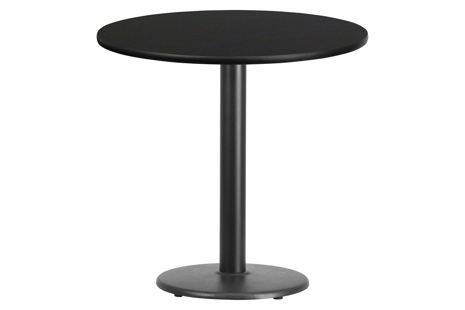 BLNK Round Table with 18'' Round Base - Black, 30"D