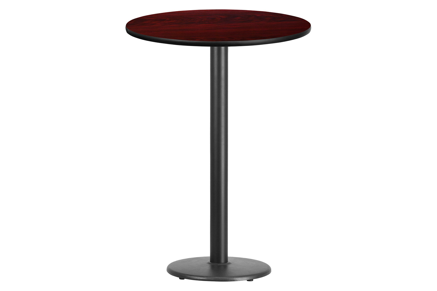 BLNK Round Bar Height Table with 18'' Round Base - Mahogany, 30"D