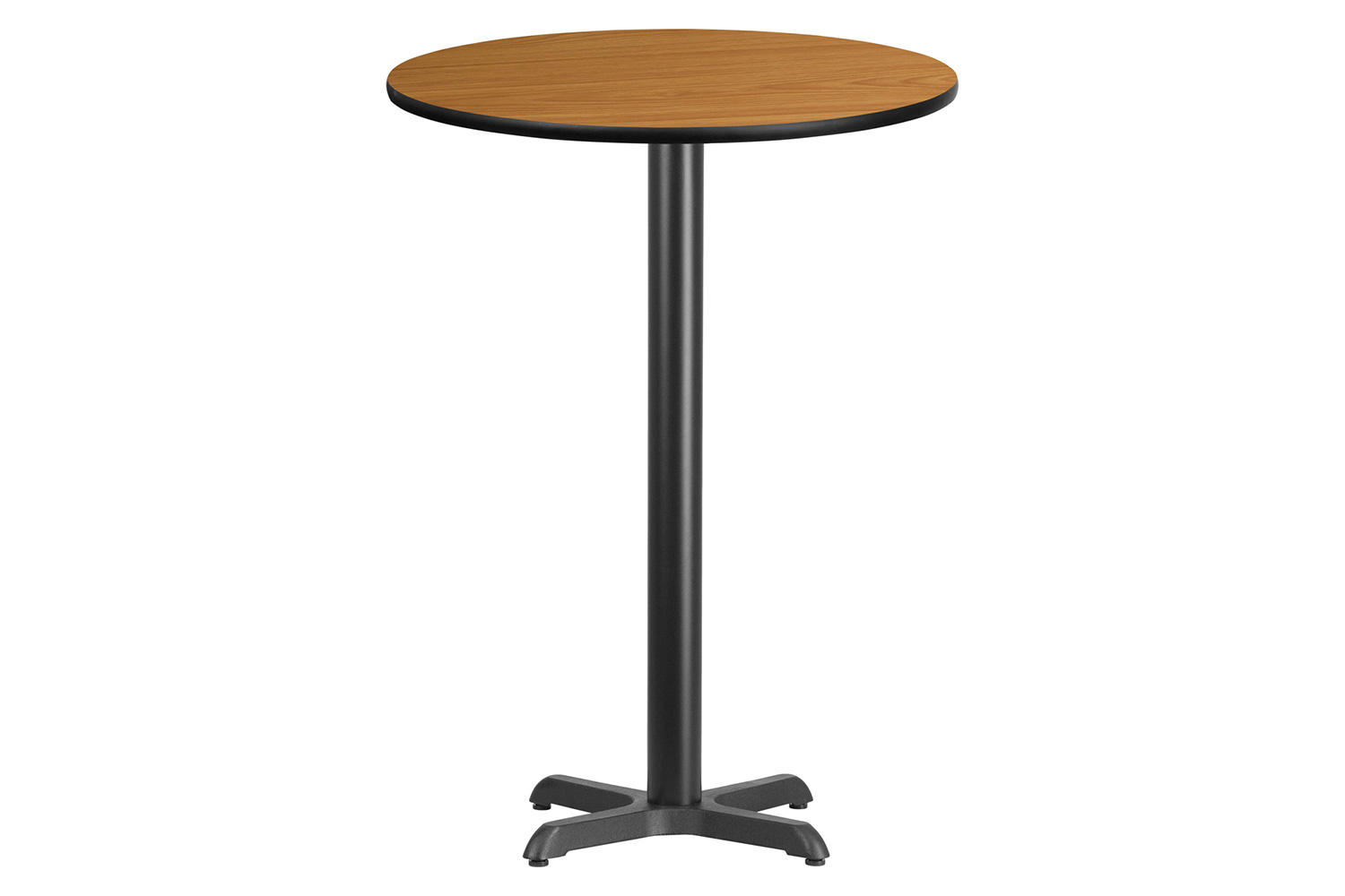 BLNK Round Bar Height Table with 22'' x 22'' Base - Natural, 30"D