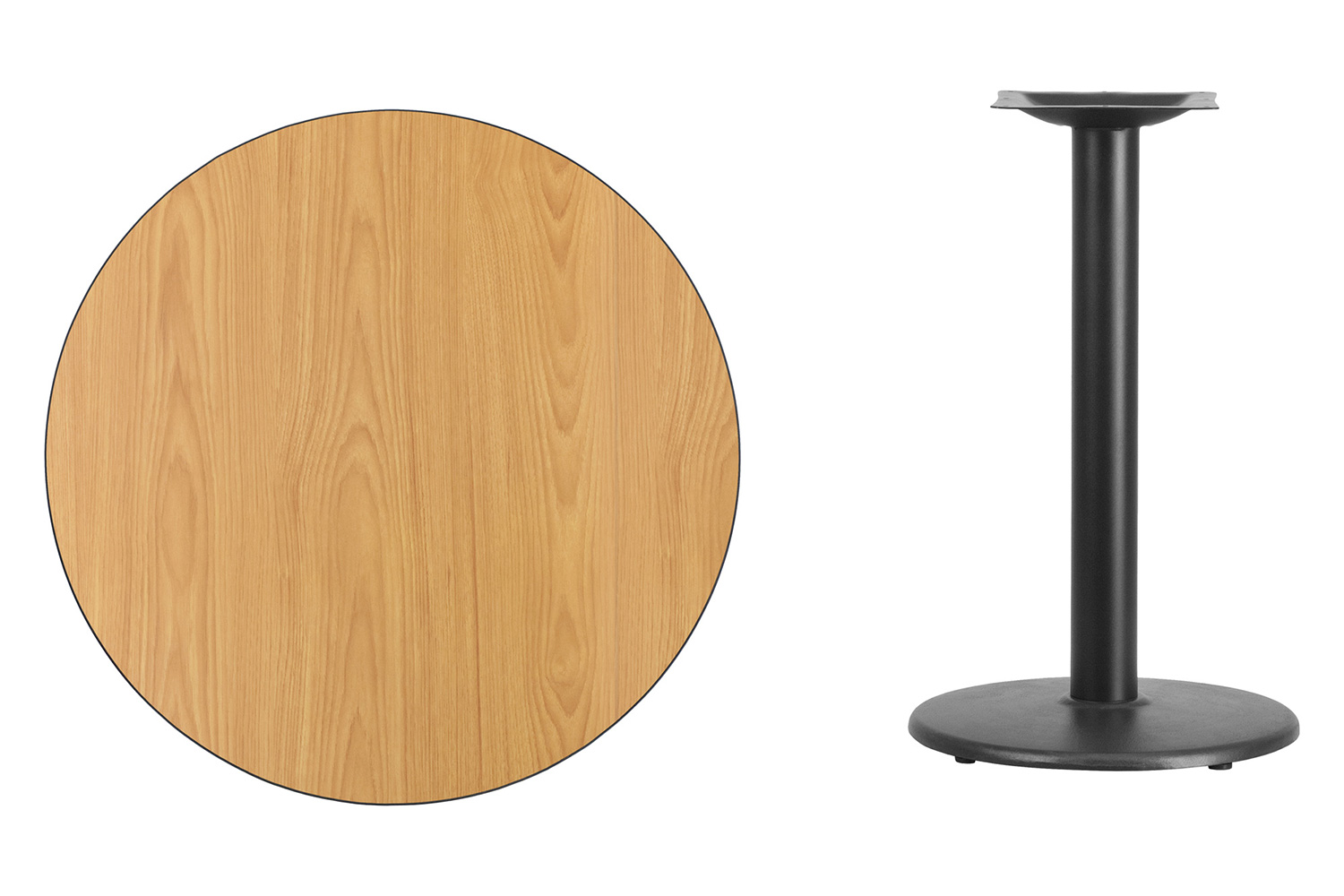 BLNK Round Table with 18'' Round Base - Natural, 30"D