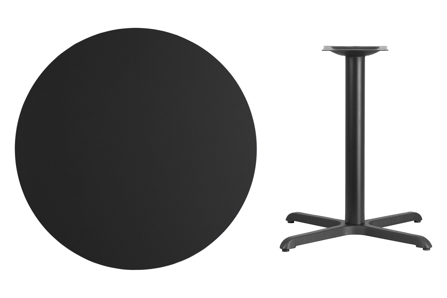 BLNK Round Table with 30'' x 30'' Base - Black, 36"D