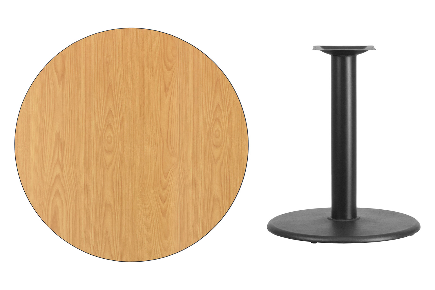 BLNK Round Table with 24'' Round Base - Natural, 36"D