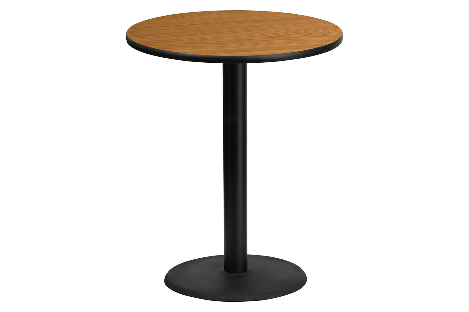 BLNK Round Bar Height Table with 24'' Round Base - Natural, 36"D