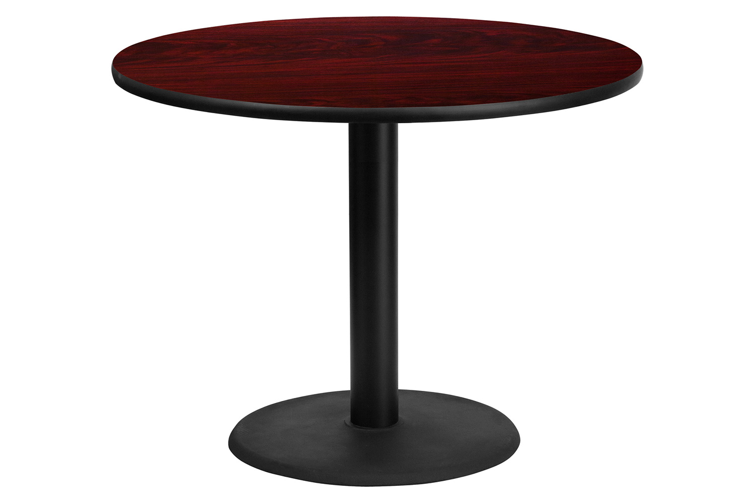 BLNK Round Table with 24'' Round Base - Mahogany, 42"D