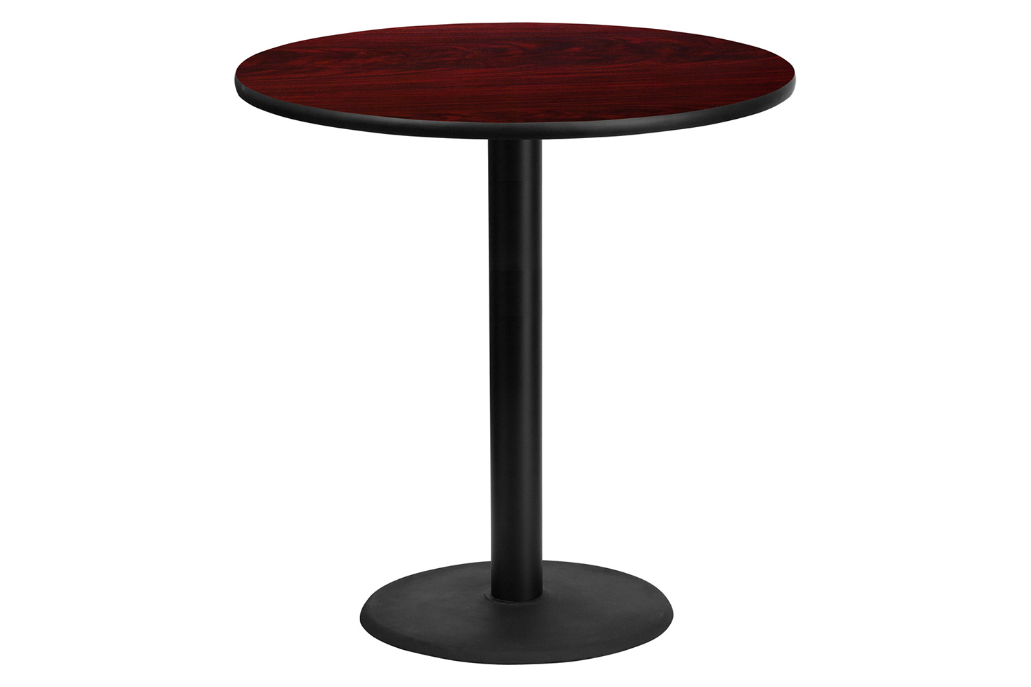 BLNK Round Bar Height Table with 24'' Round Base - Mahogany, 42"D
