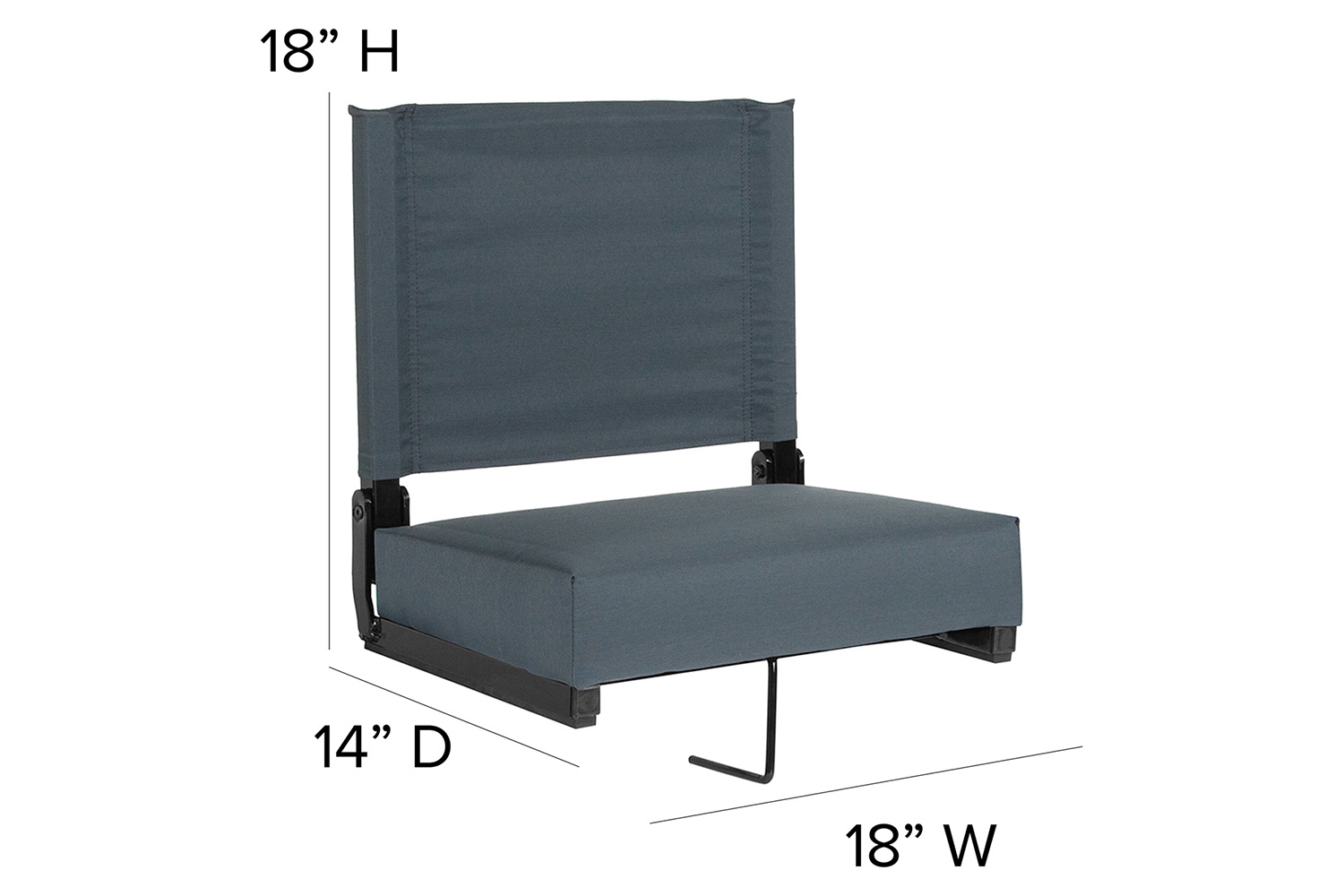 BLNK Grandstand Comfort Lightweight Stadium Chair with Handle and Ultra-Padded Seat - Dark Blue