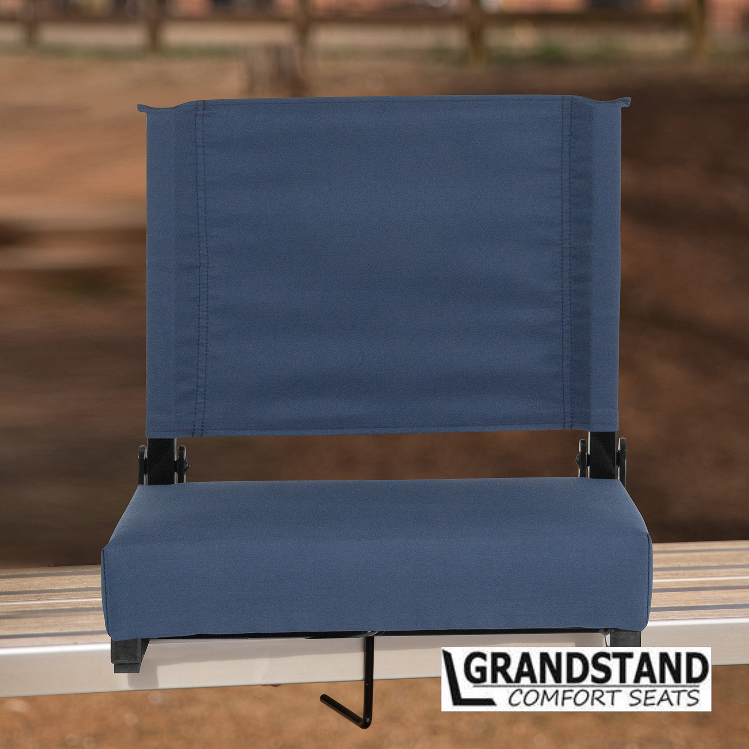 BLNK Grandstand Comfort Lightweight Stadium Chair with Handle and Ultra-Padded Seat - Navy Blue