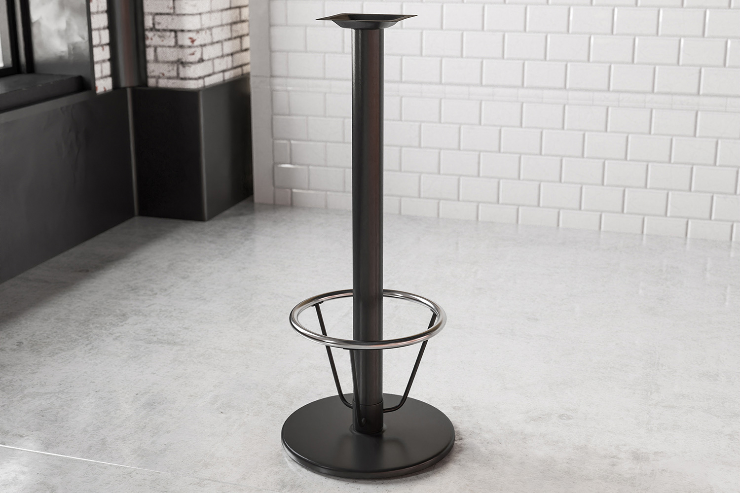 BLNK - Beverly Round Restaurant Table Base with Bar Height Column and Foot Ring