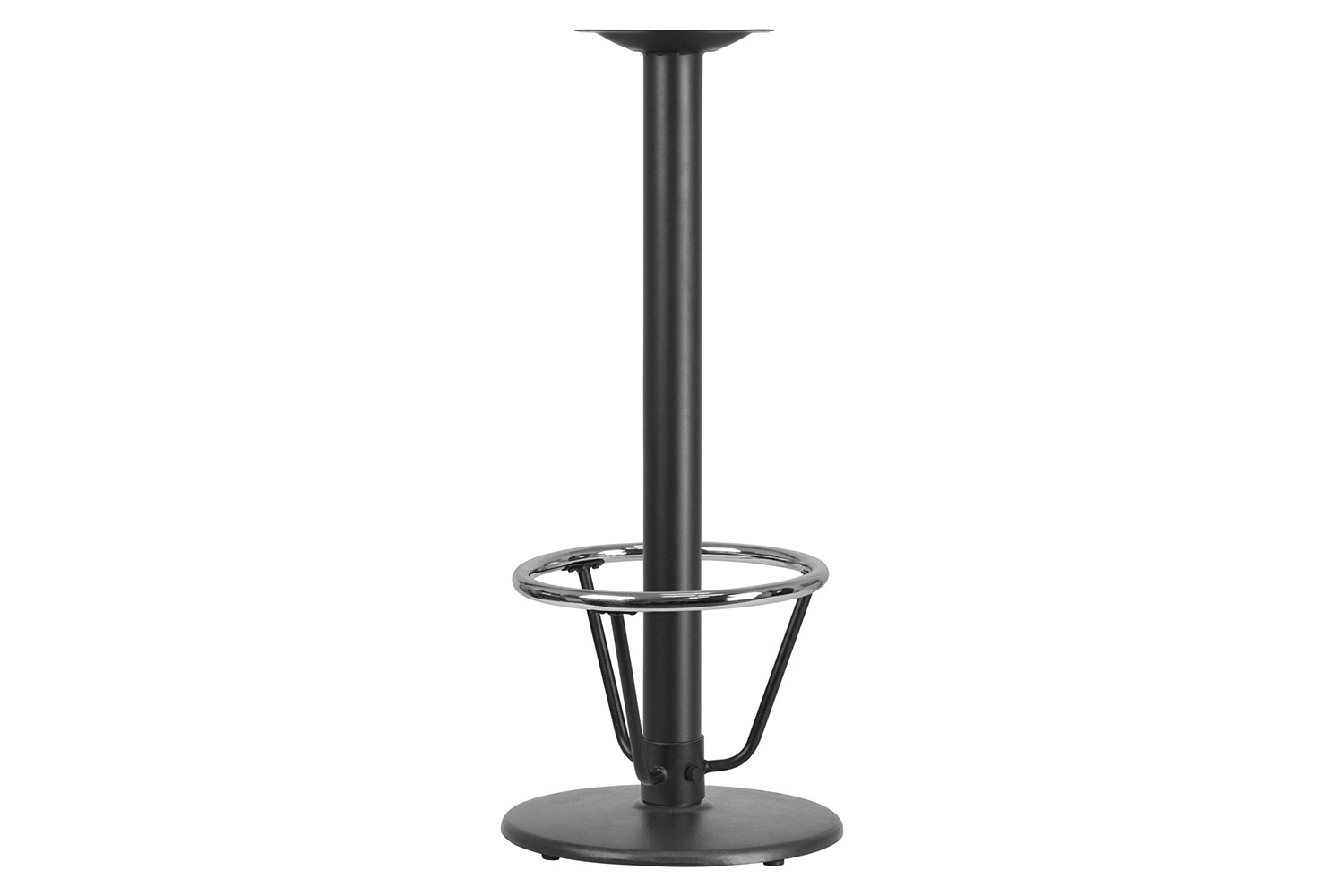 BLNK Beverly Round Restaurant Table Base with Bar Height Column and Foot Ring - 18"D