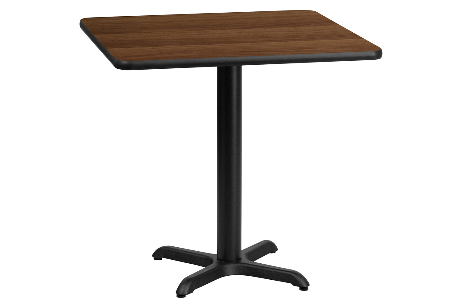 BLNK Square Table with 22'' x 22'' Base - Walnut, 30"W