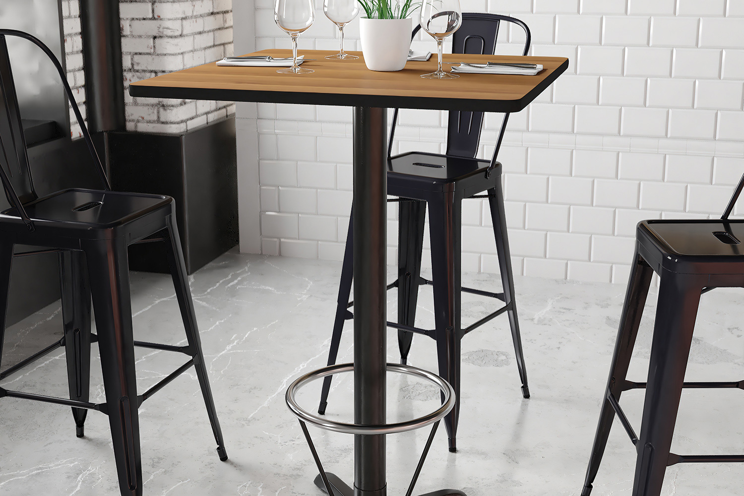 BLNK - Square Bar Height Table with 22'' x 22'' Base
