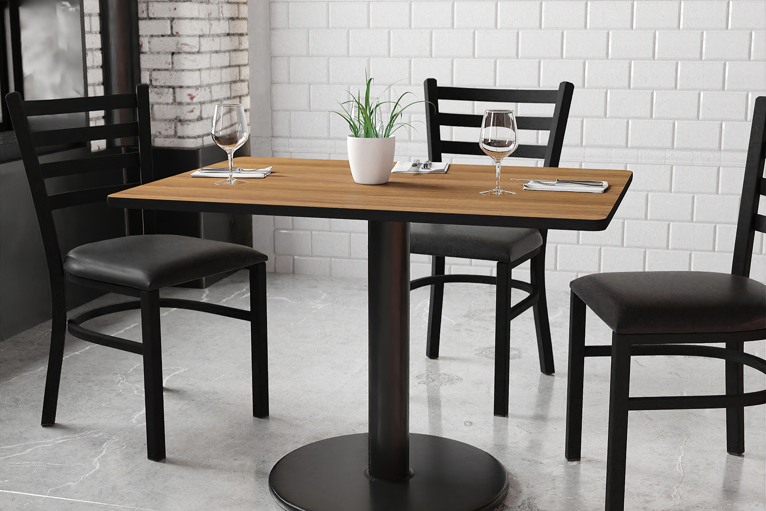 BLNK - Rectangular Table with 24'' Round Base