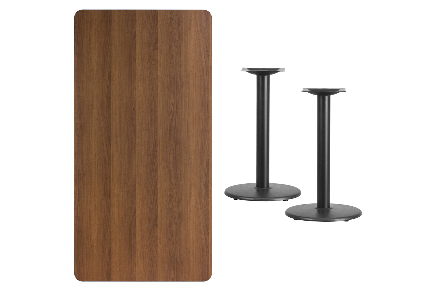 BLNK - Rectangular Table with 18'' Round Bases