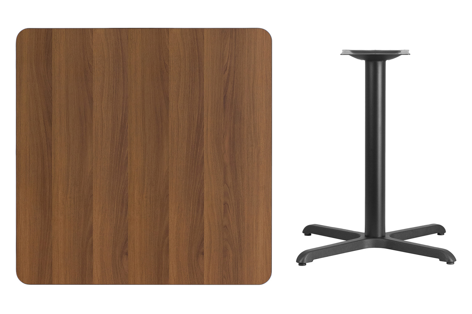 BLNK Square Table with 30'' x 30'' Base - Walnut, 36"W
