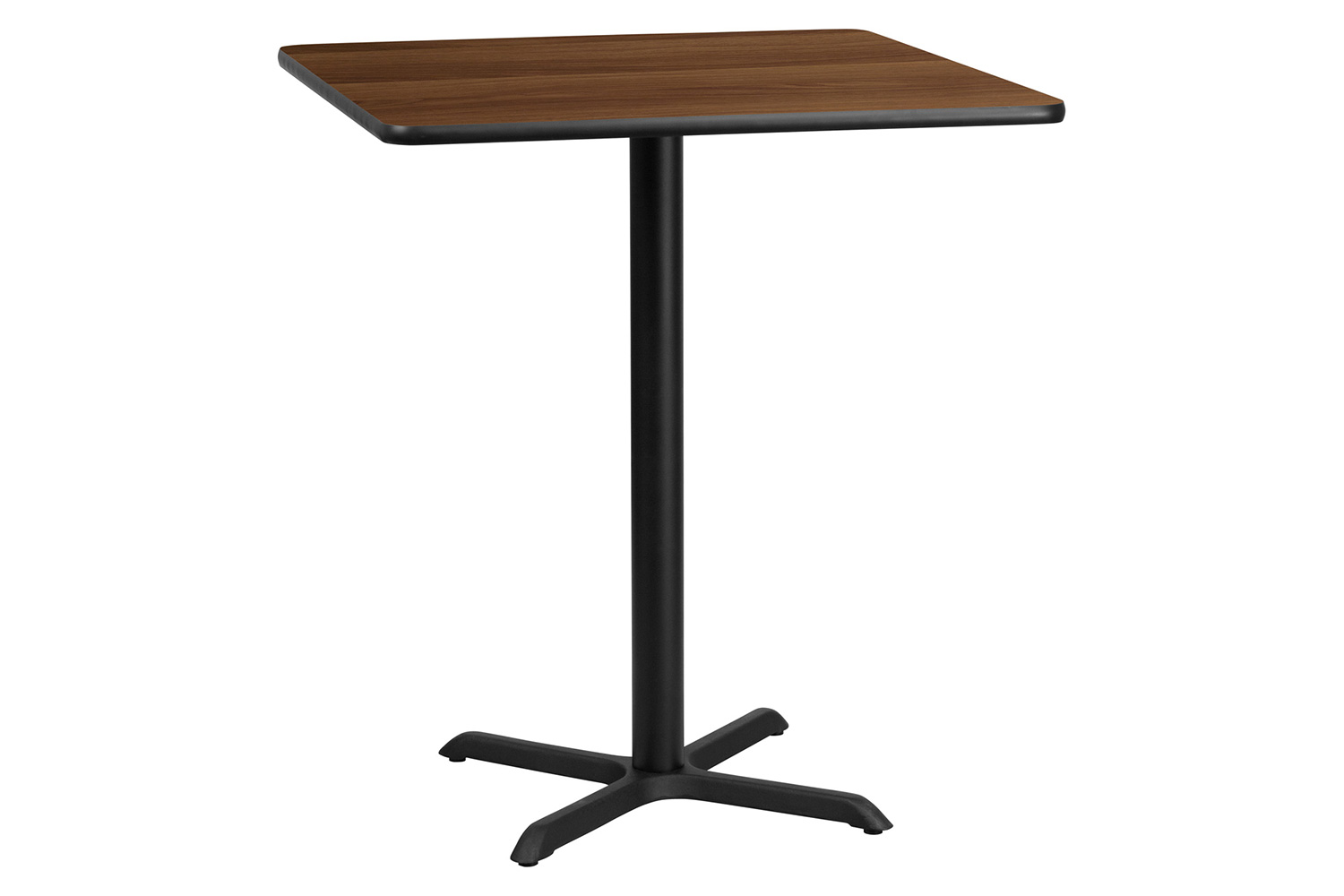 BLNK Square Bar Height Table with 30'' x 30'' Base - Walnut, 36"W