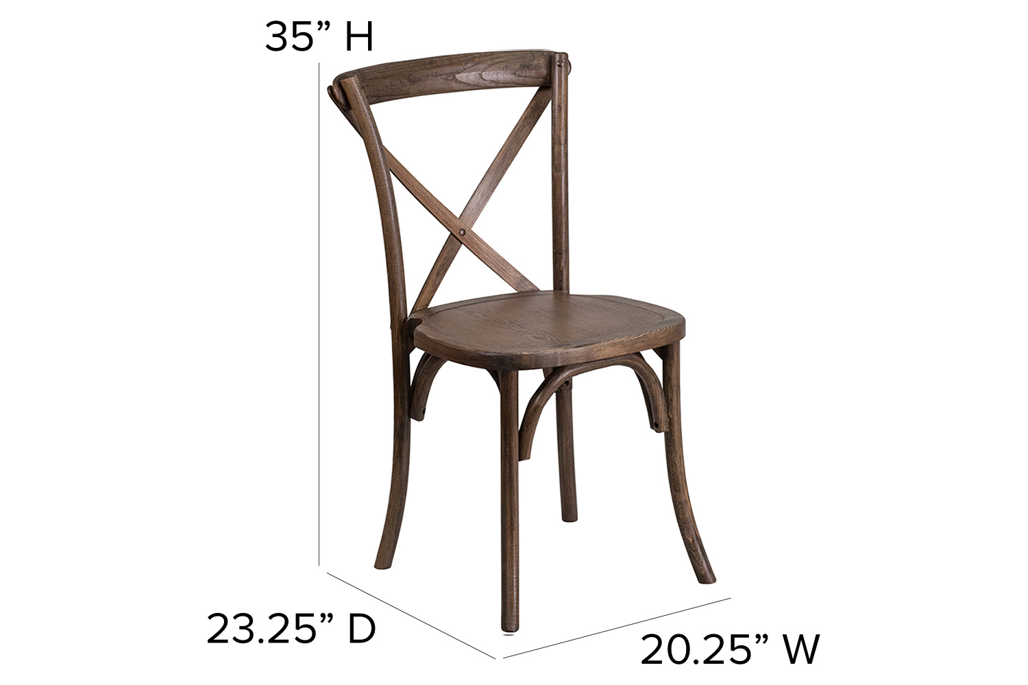 BLNK HERCULES Series Wood Stackable Cross Back Chair - Early American