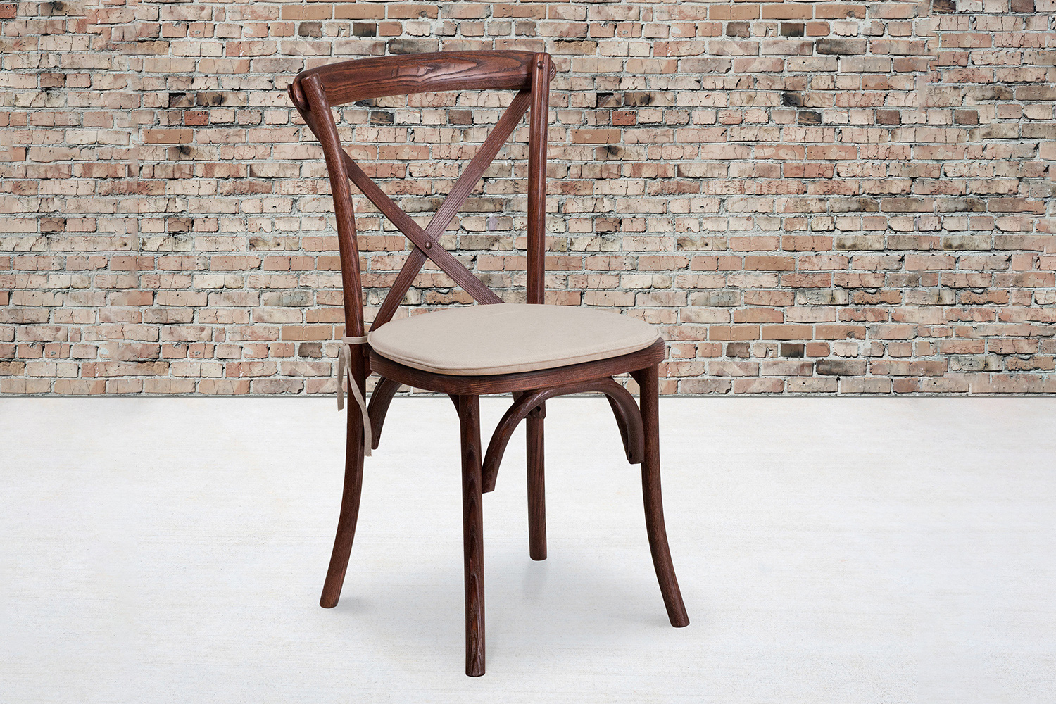 BLNK - HERCULES Series Wood Stackable Cross Back Chair with Cushion