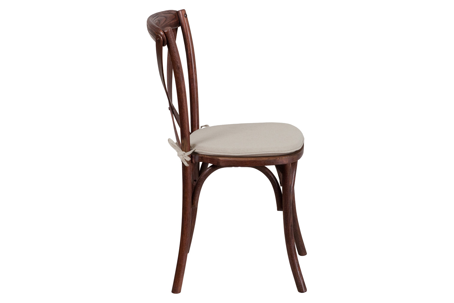 BLNK HERCULES Series Wood Stackable Cross Back Chair with Cushion - Mahogany