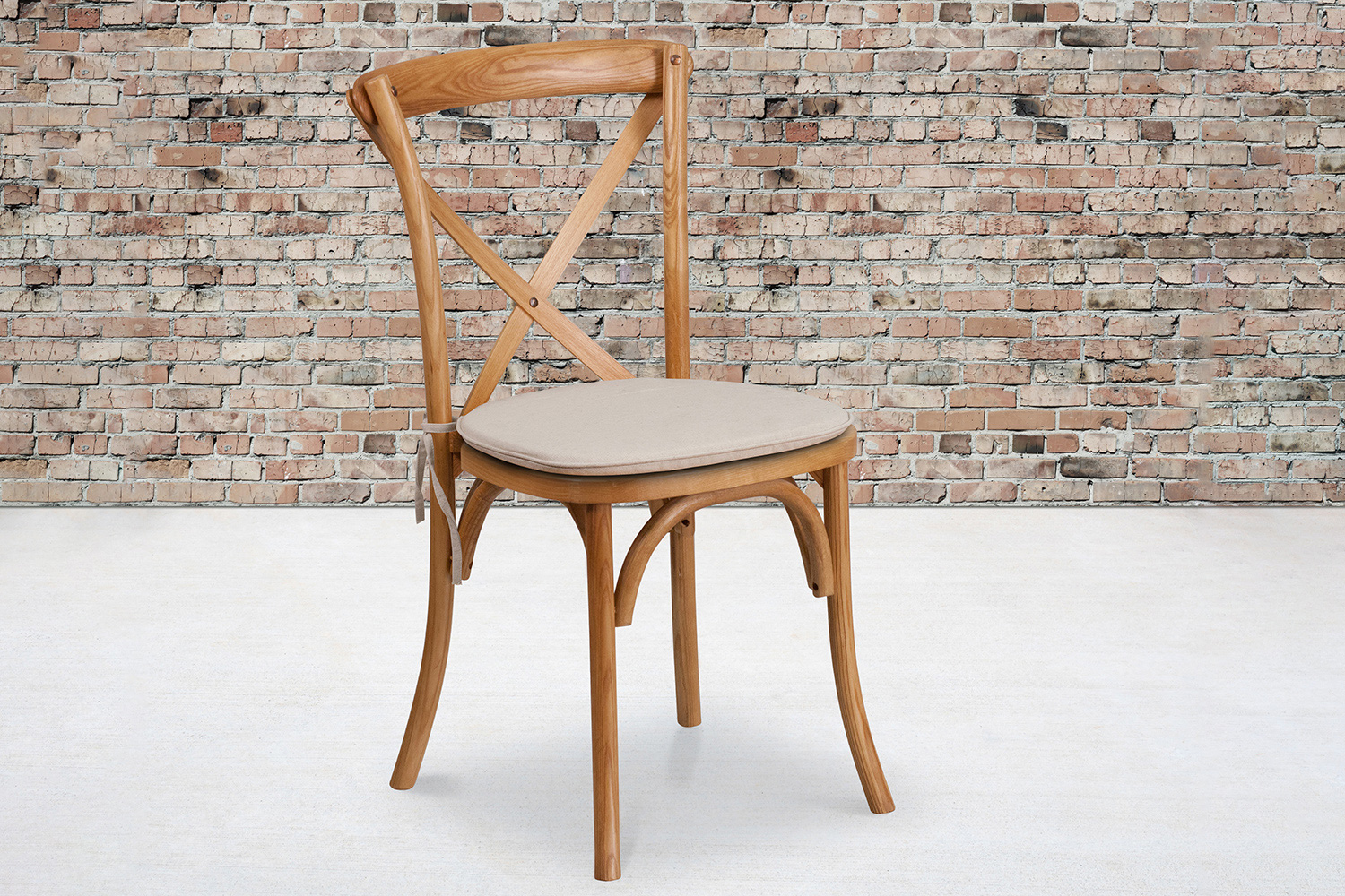 BLNK - HERCULES Series Wood Stackable Cross Back Chair with Cushion