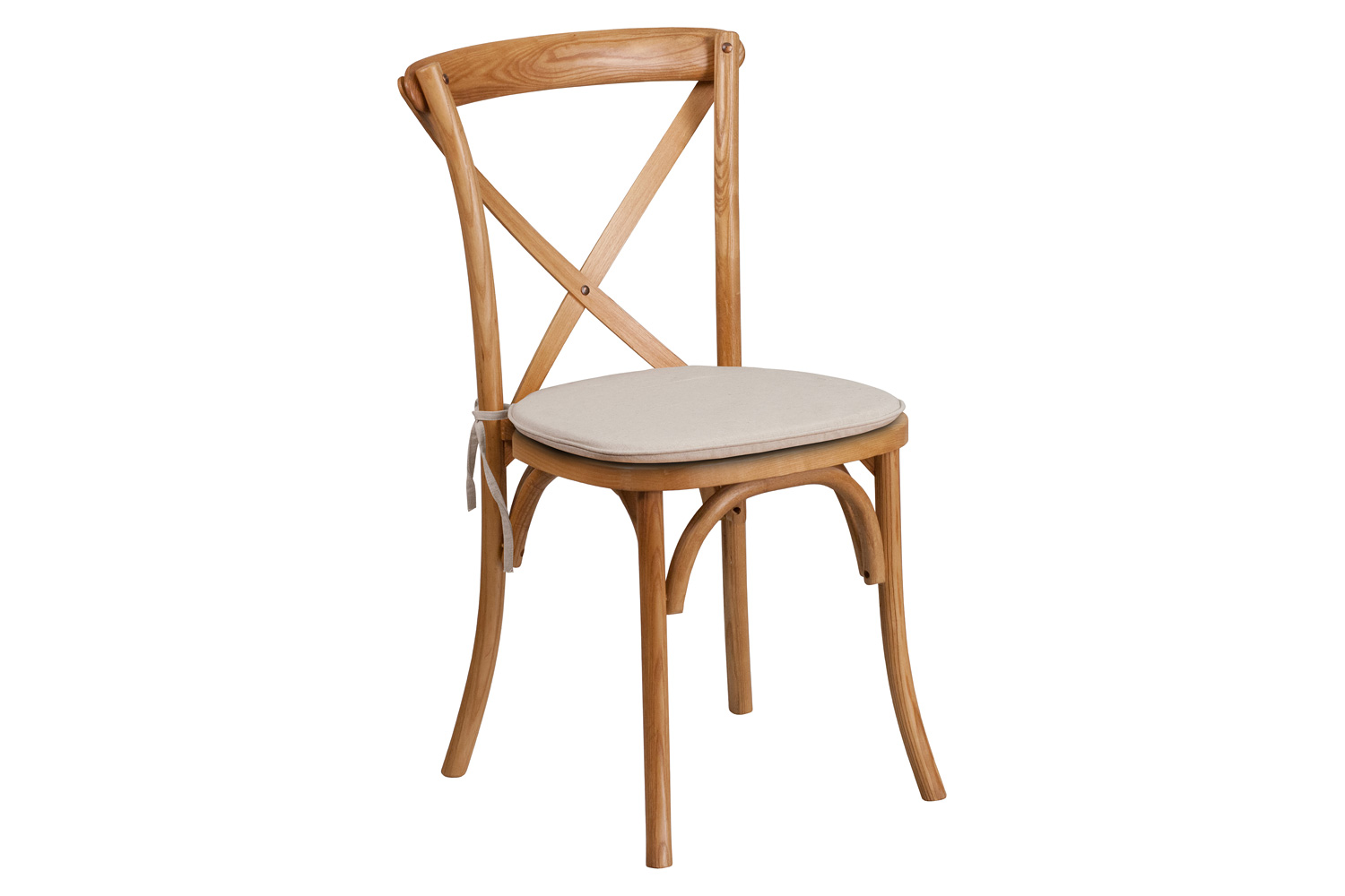 BLNK HERCULES Series Wood Stackable Cross Back Chair with Cushion - Oak