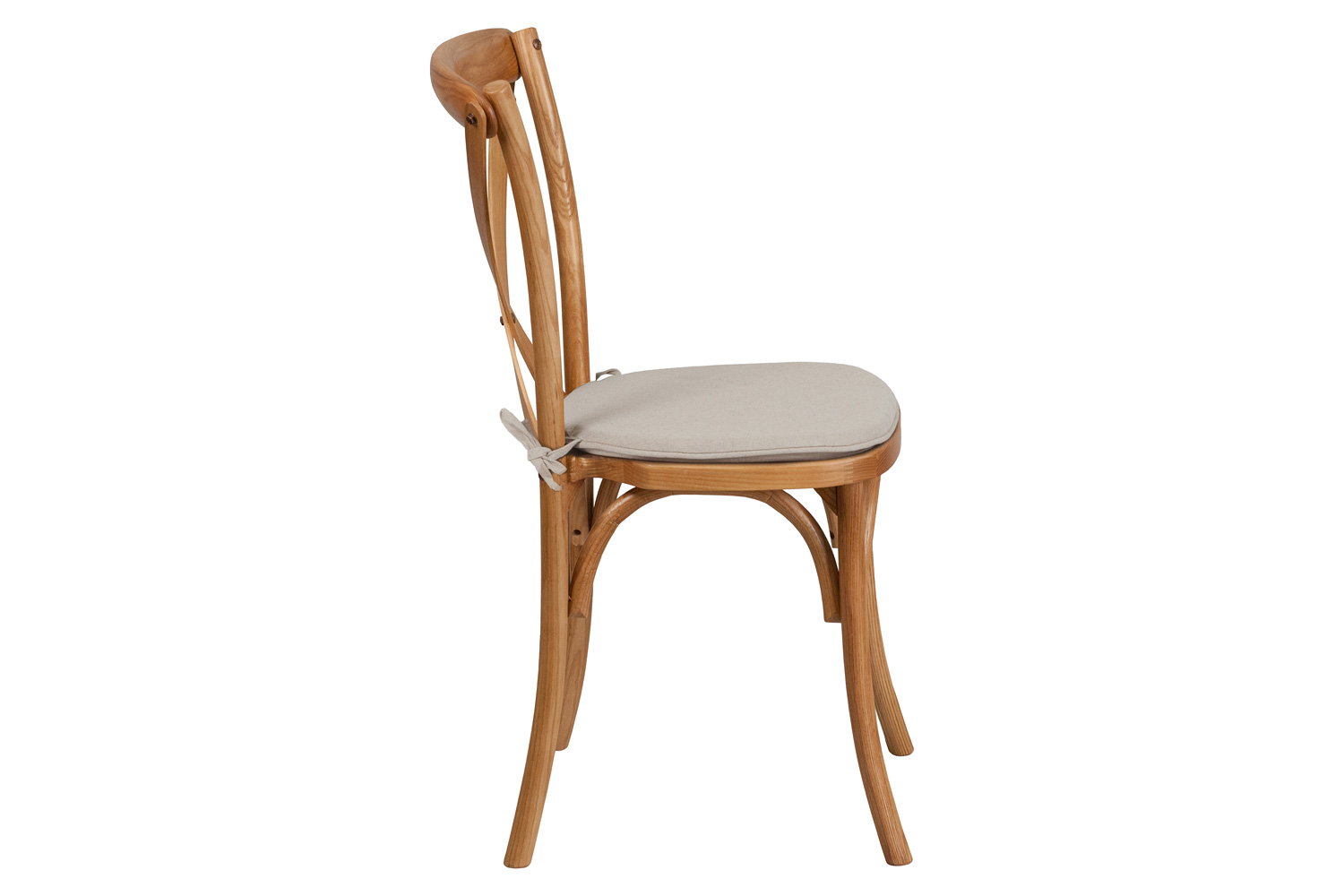 BLNK HERCULES Series Wood Stackable Cross Back Chair with Cushion - Oak