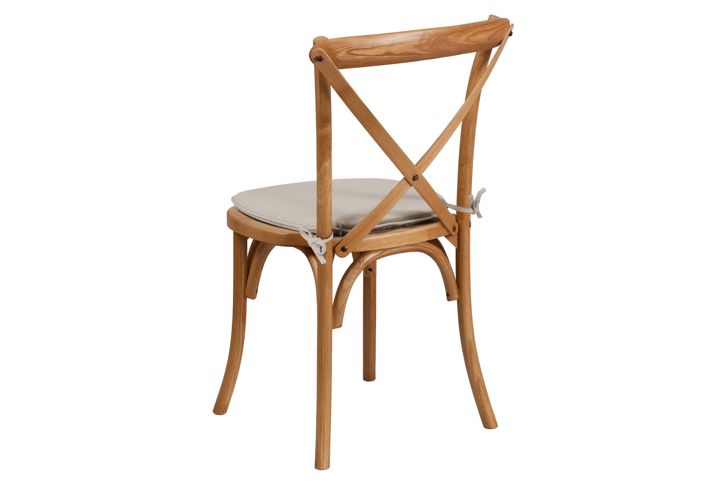 BLNK HERCULES Series Wood Stackable Cross Back Chair with Cushion - Oak