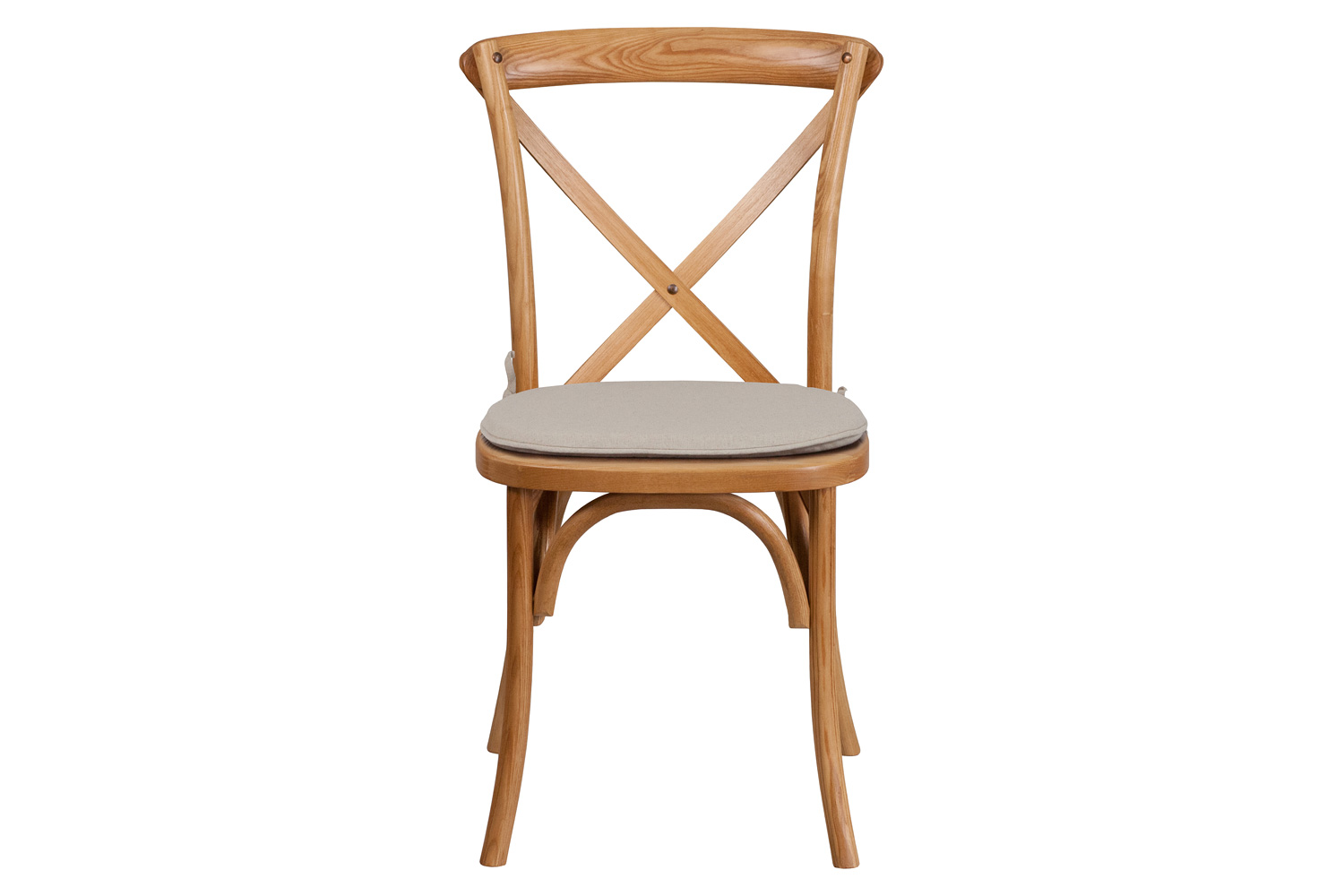 BLNK HERCULES Series Wood Stackable Cross Back Chair with Cushion - Oak