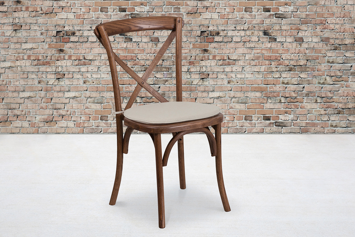 BLNK - HERCULES Series Wood Stackable Cross Back Chair with Cushion