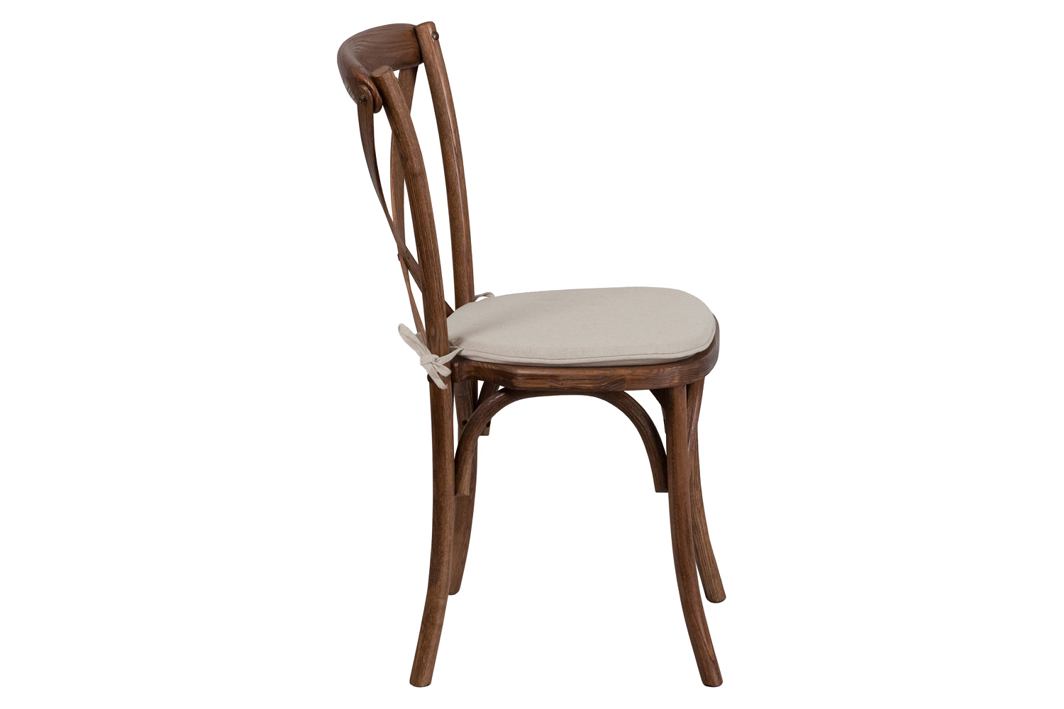 BLNK HERCULES Series Wood Stackable Cross Back Chair with Cushion - Pecan