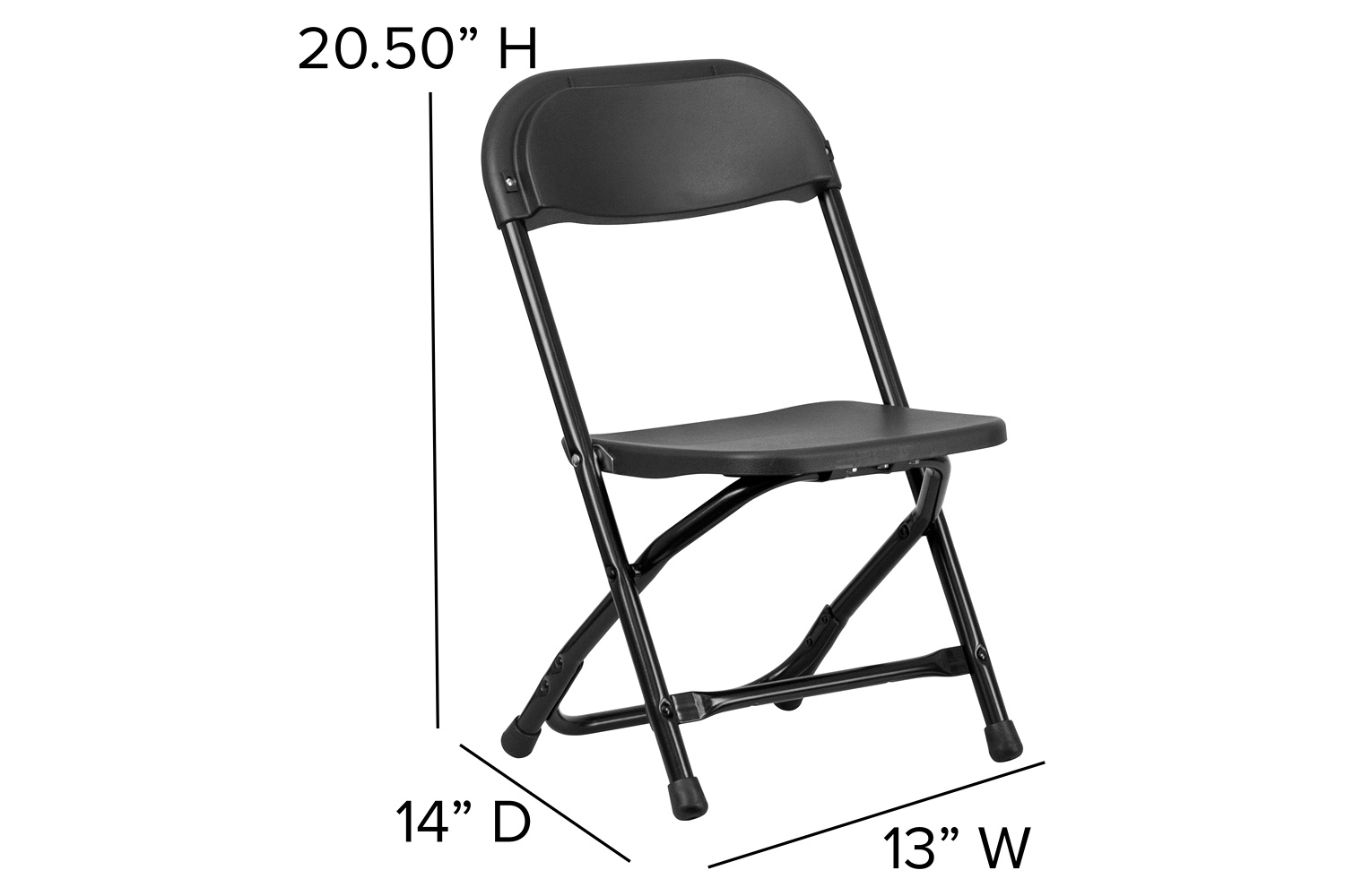 BLNK Timmy Kids Plastic Folding Chair - Black